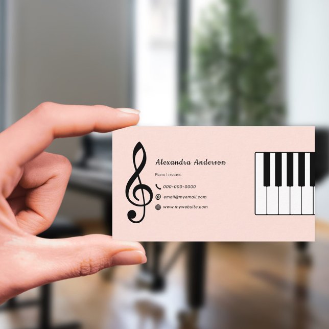 Piano Lessons Visitenkarte (Piano Lessons Business Card)