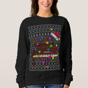 Piano Lighting Xmas Sweater Ugly Piano Weihnachten Sweatshirt