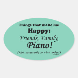 Piano macht mich glücklich ovaler aufkleber