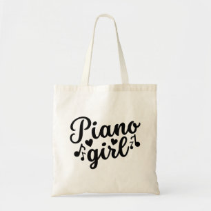 Piano Mädchen Süß Elegant Stilvolle Typografie Pia Tragetasche