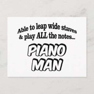 Piano Man - Music Superhero Postkarte