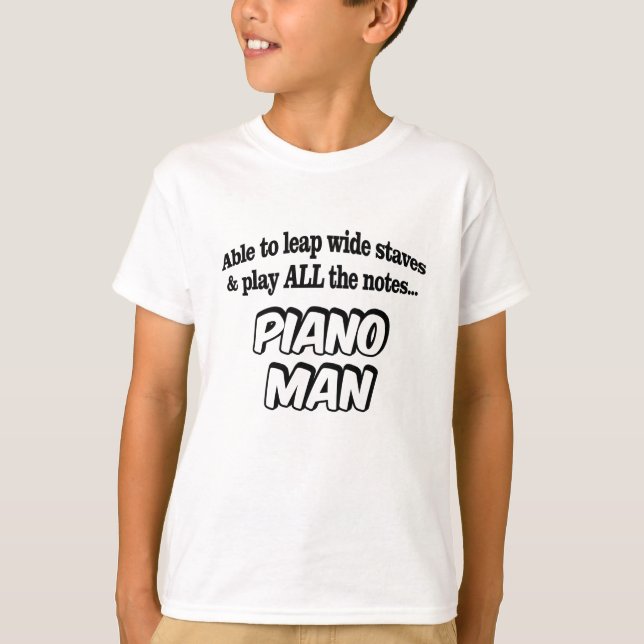 Piano Man - Music Superhero T-Shirt (Vorderseite)