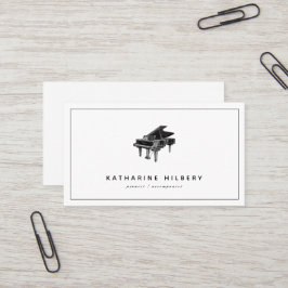 Piano Moderne Minimalistische White Business Card Visitenkarte