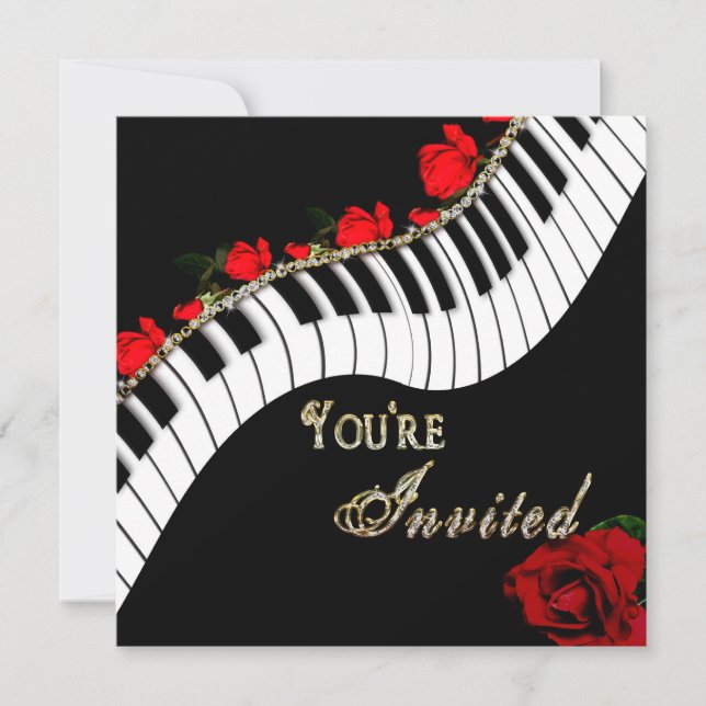 Piano/Mujsical Einladung - Mehrzweck (Vorderseite)