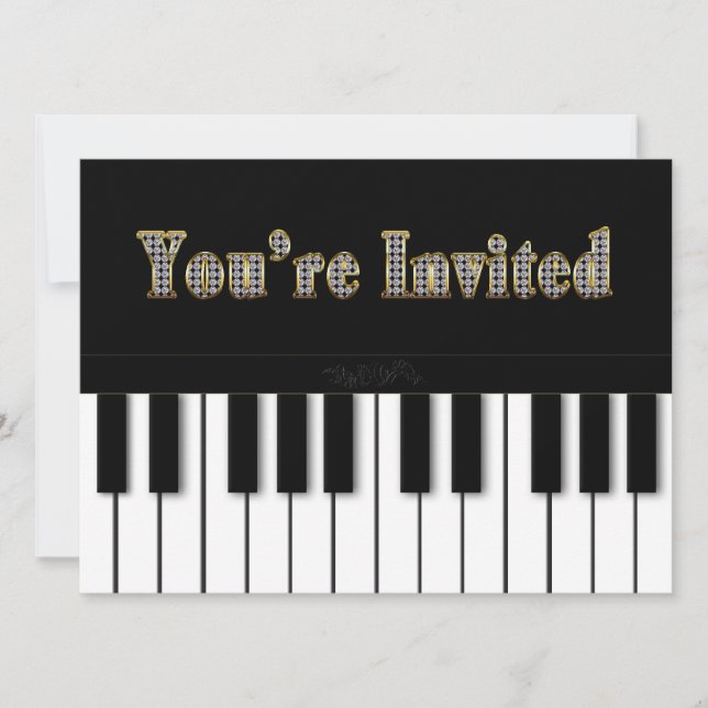 PIANO MULTI-PURPOSE-EINLADUNG - GOLD EINLADUNG (Vorderseite)