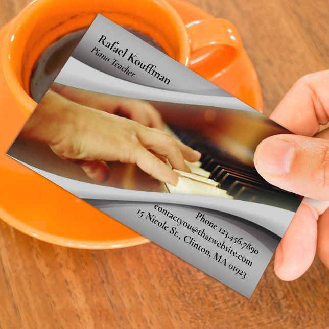 Piano Music Business Card Visitenkarte (Von Creator hochgeladen)