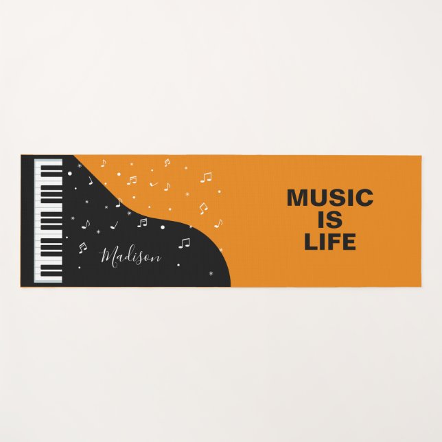 Piano Music individuelle Name Yoga-Matte Yogamatte (Vorderseite (Horizontal))