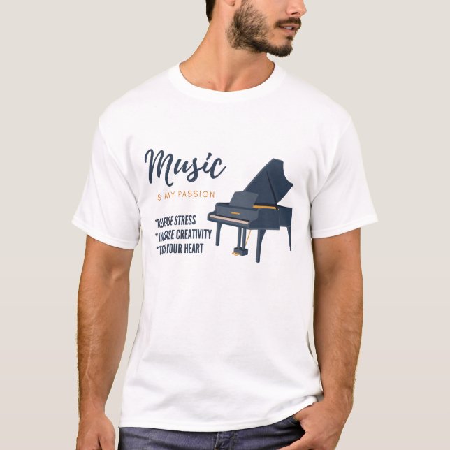 Piano music lover , musical ,instrument T-Shirt (Vorderseite)