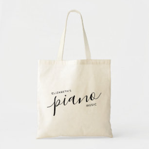 Piano Music Modern Personalized Script Name  Tote  Tragetasche