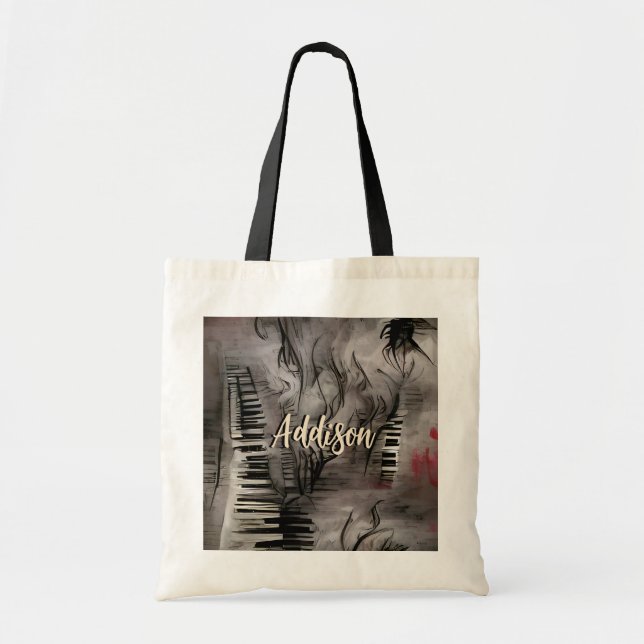Piano Music Personalisiert Tote Bag Tragetasche (Vorne)
