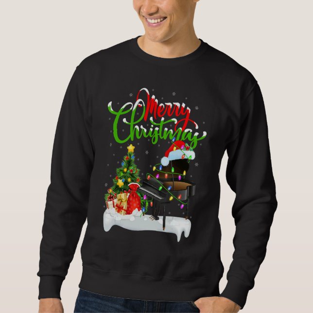 Piano Music   Xmas Decorations Santa Piano Christm Sweatshirt (Vorderseite)