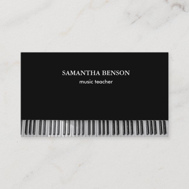 Piano Musician Business card with Music Note Visitenkarte (Vorderseite)