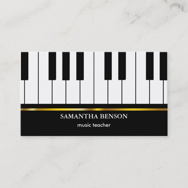 Piano Musician Visitenkarte mit Musiknote (Vorderseite)