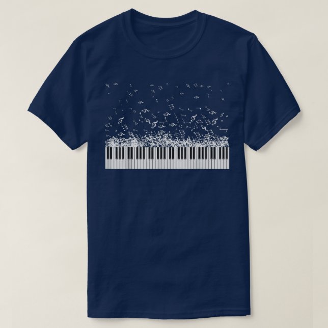 Piano-Musiknoten Instrument Musician Pianist T-Shirt (Design vorne)