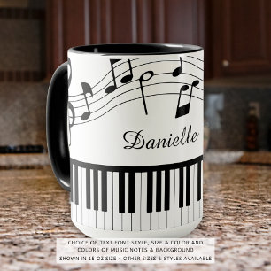 Piano-Musiknoten Personalisierte Farbgebung Tasse