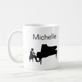 Piano Musiknoten Script Name Schwarz-weiß Coffee m Kaffeetasse