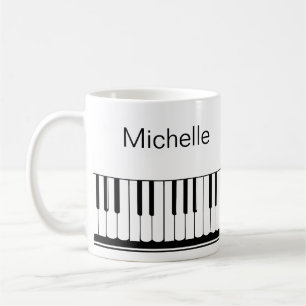 Piano Musiknoten Script Name Schwarz-weiß Coffee m Kaffeetasse