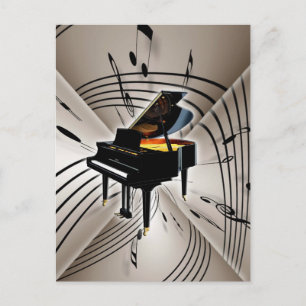 Piano Notes und staff Postkarte