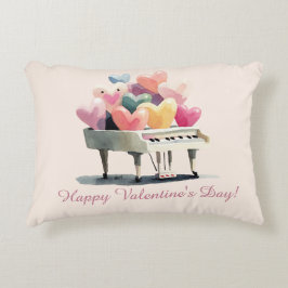 Piano of Love Hearts Valentine's Day Dekokissen