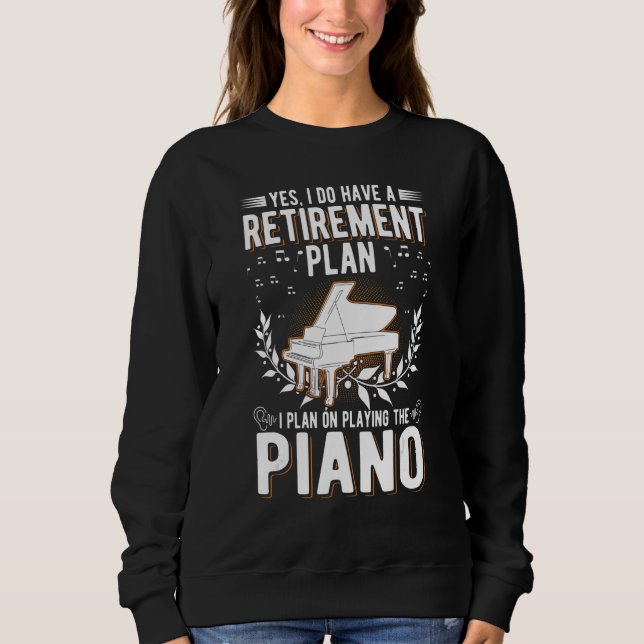Piano Old Man Piano Player Grandpa Pianist Sweatshirt (Vorderseite)
