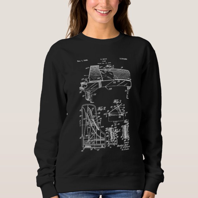 Piano Patent Print 1972 - Vintage Patent Print Sweatshirt (Vorderseite)