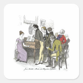 Piano Performance Jane Austen Pride und Vorurteile Quadratischer Aufkleber