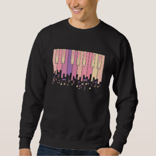 Piano Piano Keyboard Synthesizer und Treble Clef Sweatshirt
