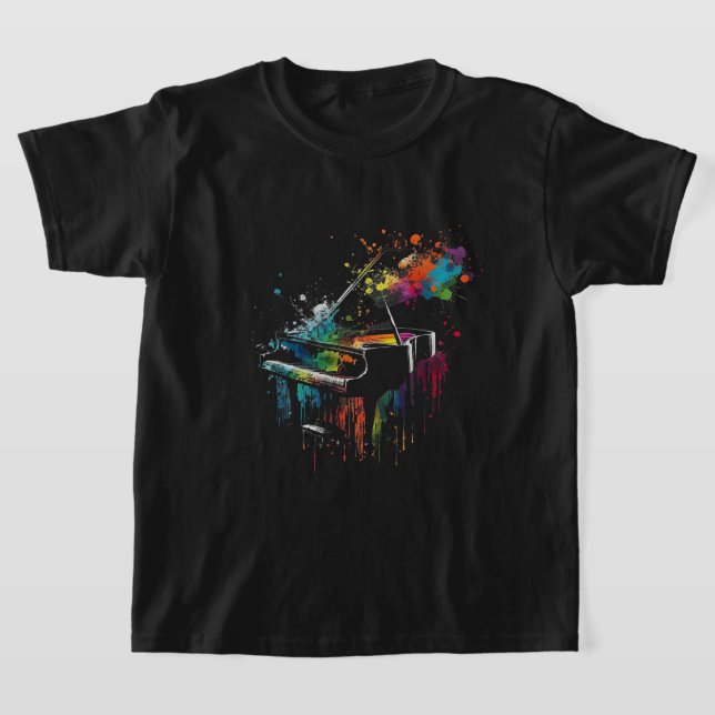 Piano Piano Splash Art Jazz Komponist T-Shirt (Ablage )