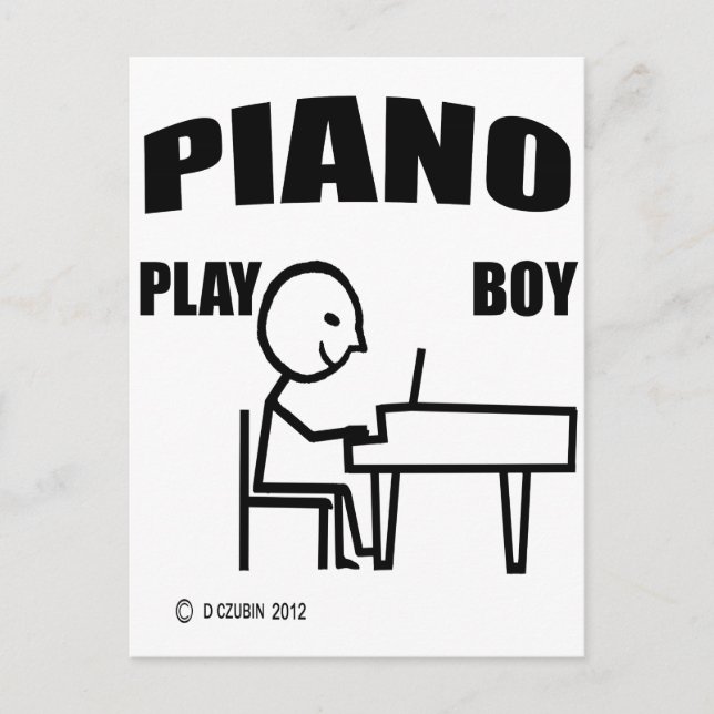 Piano Play Boy Postkarte (Vorderseite)