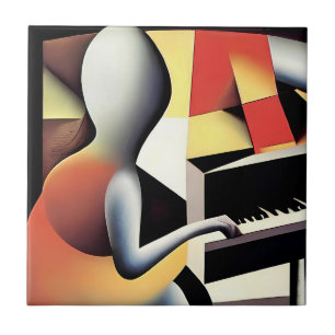 Piano Player - Art von Airbrush Fliese