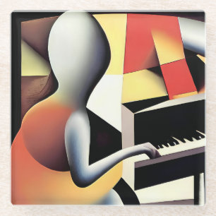 Piano Player - Art von Airbrush Glasuntersetzer