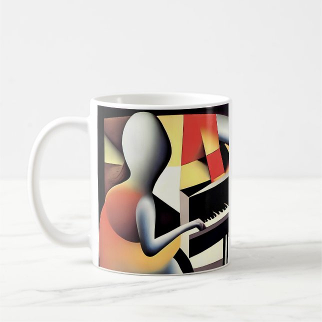 Piano Player - Art von Airbrush Kaffeetasse (Links)