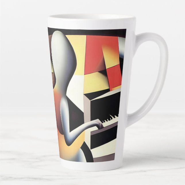 Piano Player - Art von Airbrush Milchtasse (Rechts)