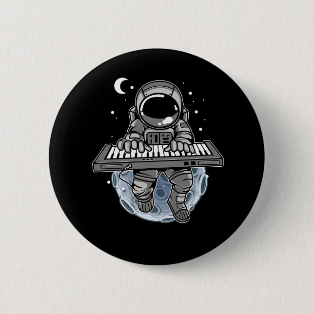 Piano Player Astronaut Musikinstrument Kosmonaut Button (Vorderseite)