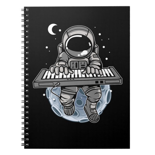 Piano Player Astronaut Musikinstrument Kosmonaut Notizblock (Vorderseite)