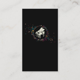 Piano Player Farbenfrohe Musical Notes Musiklehrer Visitenkarte