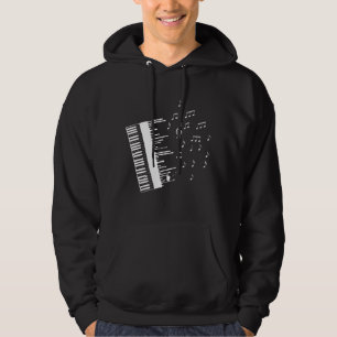 Piano Player Flying Musiknote Bird Pianist Hoodie