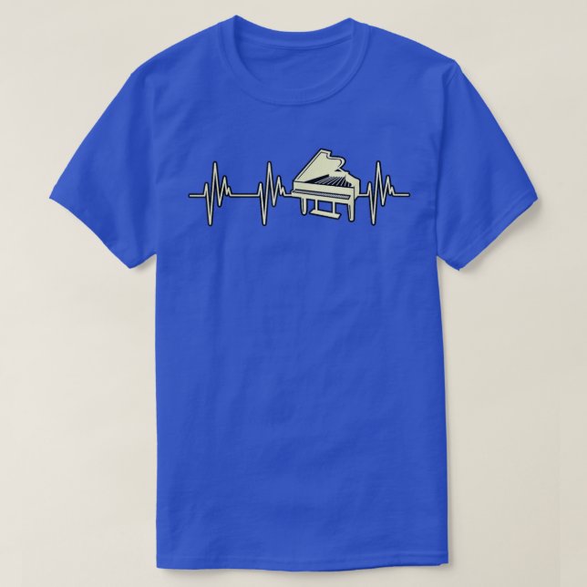 Piano Player Heartbeat Musikalischer Lehrer Piano  T-Shirt (Design vorne)