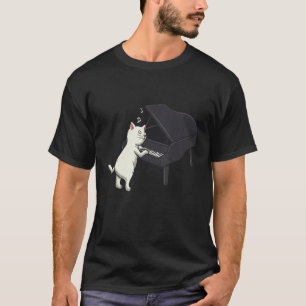 Piano Player Musiker Komponist Treble Cat Whispere T-Shirt