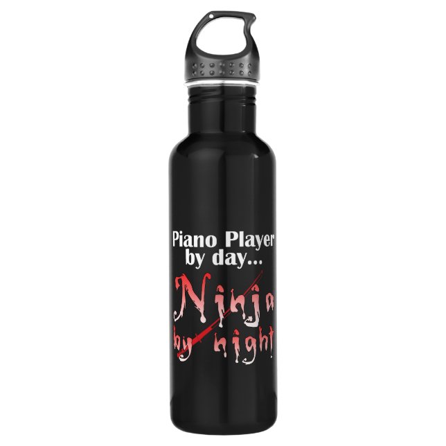 Piano Player Ninja Trinkflasche (Vorderseite)