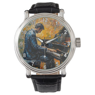 Piano Player - Ölgemälde Armbanduhr