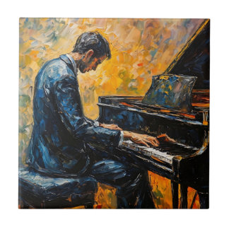 Piano Player - Ölgemälde Fliese