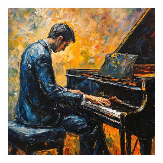 Piano Player - Ölgemälde Fotodruck