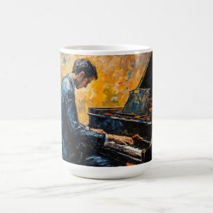Piano Player - Ölgemälde Kaffeetasse