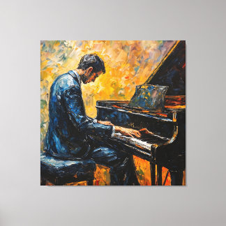 Piano Player - Ölgemälde Leinwanddruck