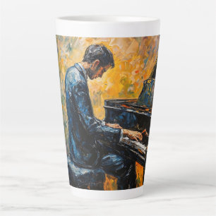 Piano Player - Ölgemälde Milchtasse