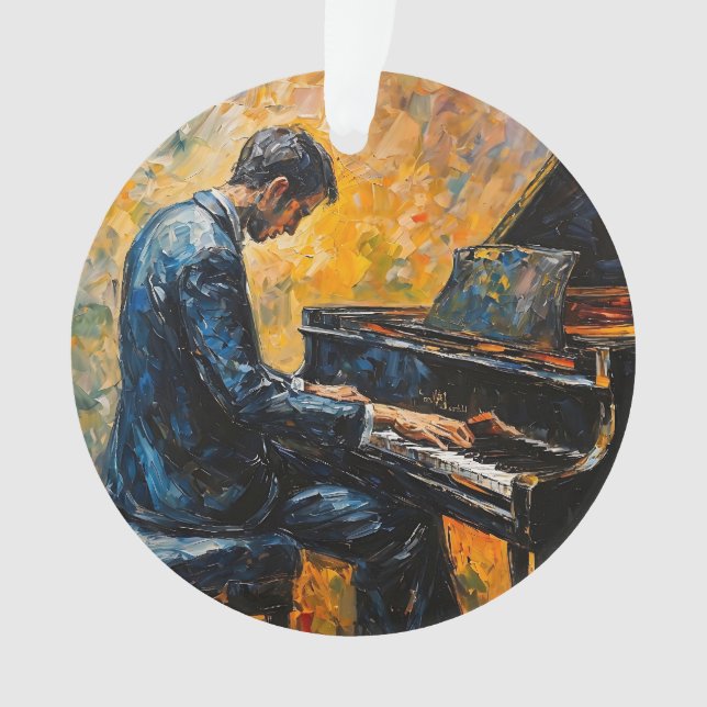 Piano Player - Ölgemälde Ornament (Vorderseite)