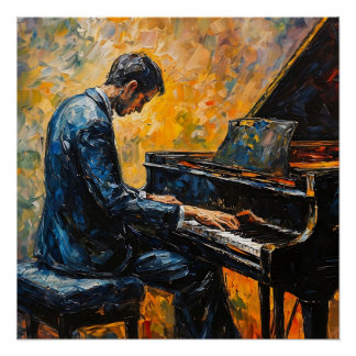 Piano Player - Ölgemälde Poster