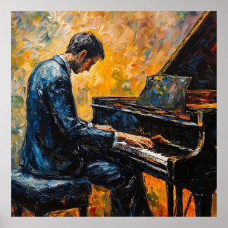 Piano Player - Ölgemälde Poster