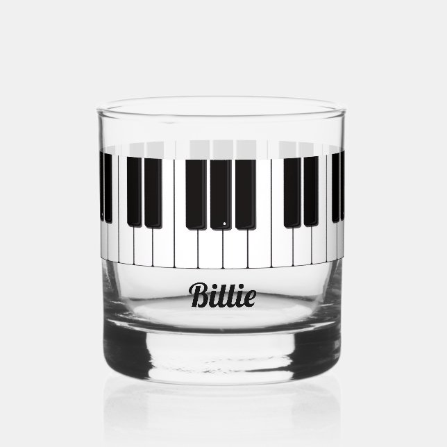 Piano Player Personalised Whiskyglas (Vorderseite)